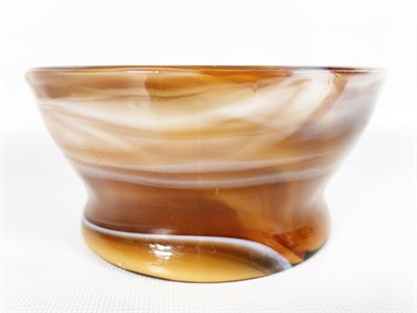 Amber Slag Glass Bowl